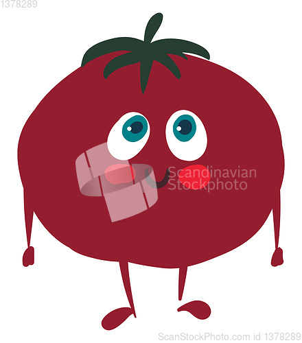 Image of Joyful tomato, vector or color illustration.