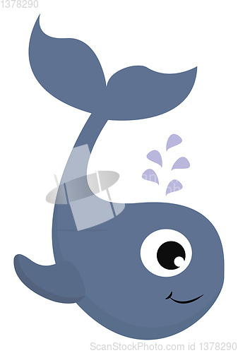 Image of Cute whale, vector or color illustration.