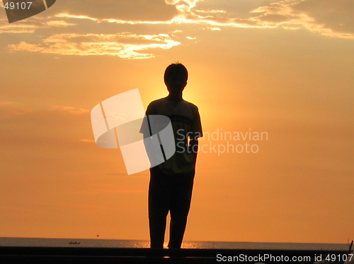 Image of Silhouette on a beautiful sunset