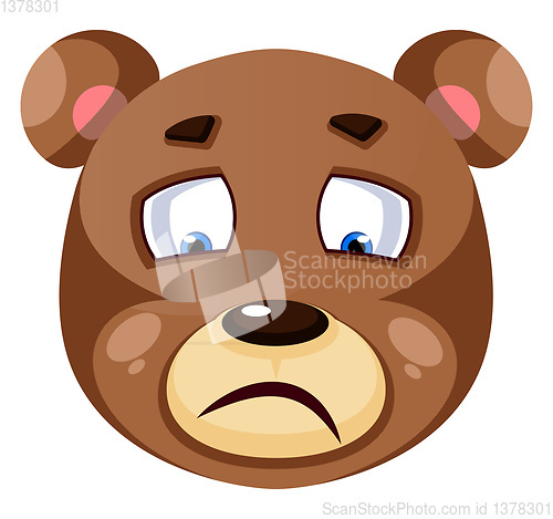 Image of Bear is feeling sad, illustration, vector on white background.