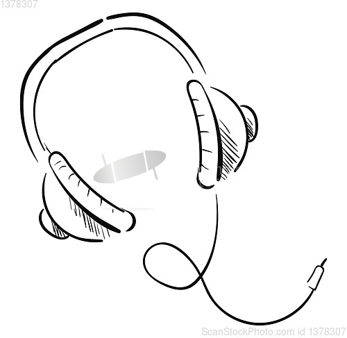 Image of Headphones sketch, vector or color illustration.