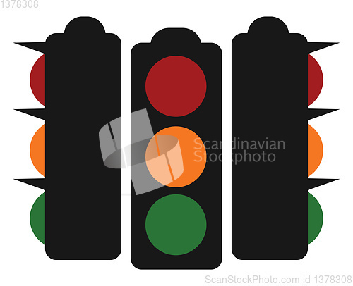 Image of Traffic lights, vector or color illustration.