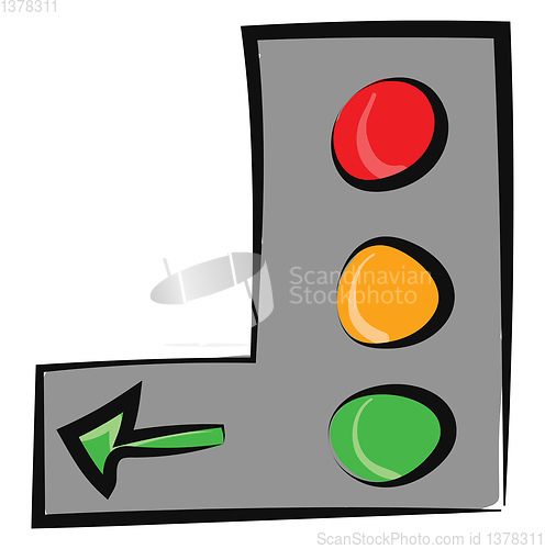 Image of Painting of the vertical green traffic signal board with three s