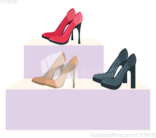 Image of High heel sandal, vector or color illustration.