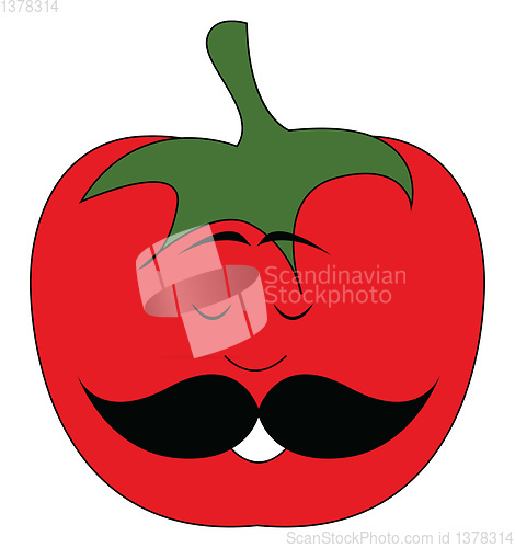 Image of Emoji of a crazy man tomato, vector or color illustration. 