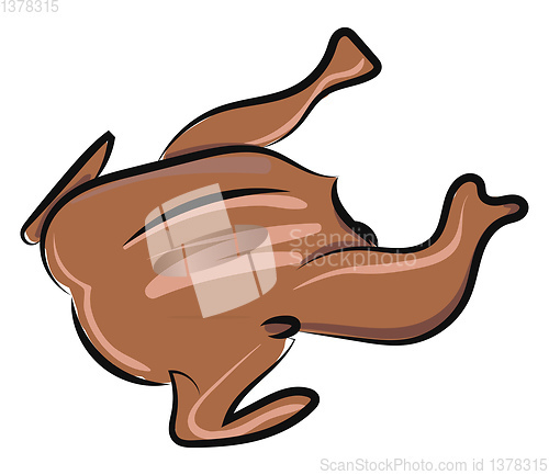 Image of Grilled chicken, vector or color illustration.