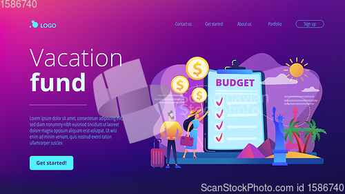 Image of Vacation fund concept landing page.