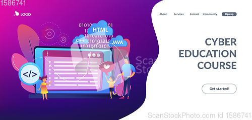 Image of Computer programming camp concept landing page.
