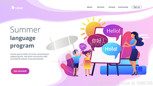 Image of Computer programming camp concept landing page.