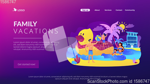 Image of Family vacation concept landing page