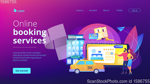 Image of Online booking services concept landing page