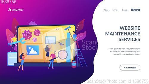 Image of Website maintenance concept landing page