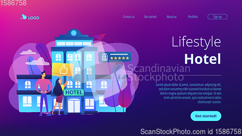Image of Lifestyle hotel concept landing page.