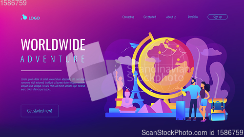 Image of Traveling the world concept landing page