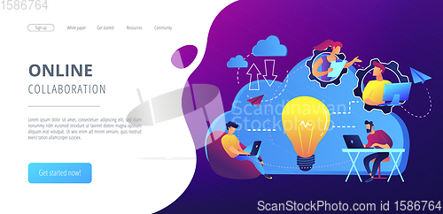 Image of Cloud collaborationconcept landing page.
