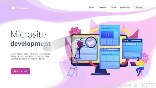 Image of Microsite development concept landing page