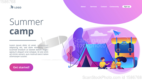 Image of Summer camp concept landing page.
