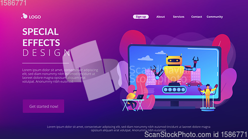 Image of Special effects design concept landing page