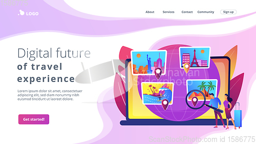 Image of Smart tourism system concept landing page