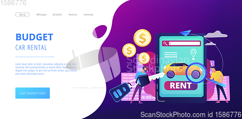 Image of Rental car service concept landing page.