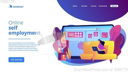 Image of Freelance work concept landing page