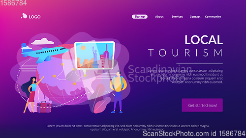 Image of Inside country traveling concept landing page.