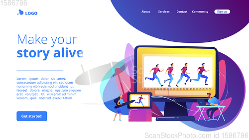 Image of Computer animation concept landing page