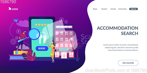 Image of Booking hotel concept landing page