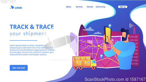 Image of Post service tracking concept landing page