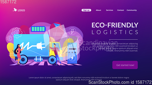 Image of Electric trucks concept landing page.