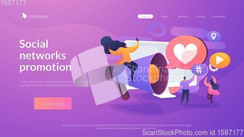 Image of Social network promotion landing page concept