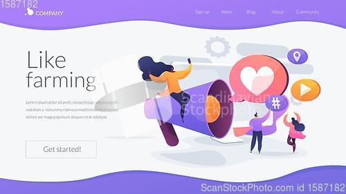 Image of Social network promotion landing page concept