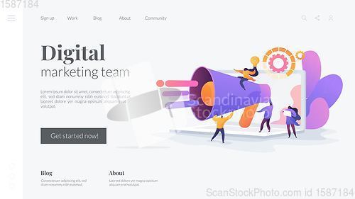 Image of Marketing team landing page concept