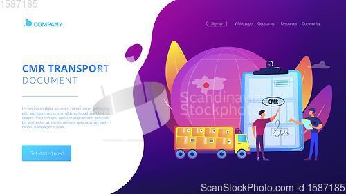 Image of Road transport documents concept landing page