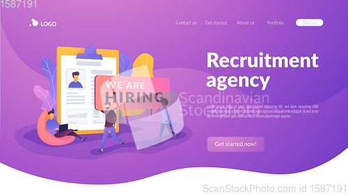 Image of Recruitment agency landing page template.