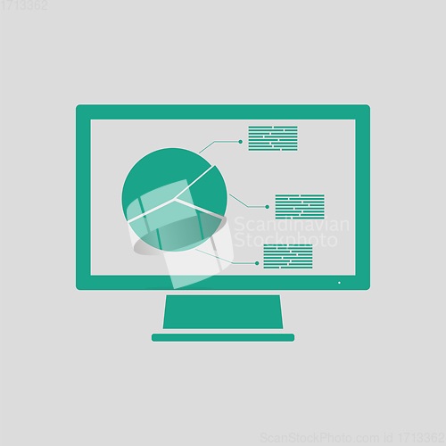 Image of Monitor with analytics diagram icon