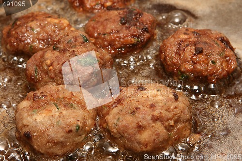 Image of meatballs in hot oil