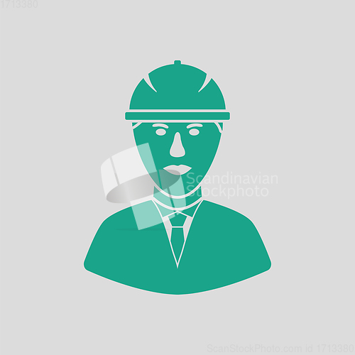 Image of Icon of construction worker head in helmet