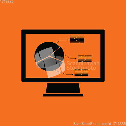 Image of Monitor with analytics diagram icon