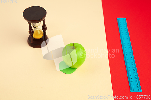 Image of Stationery in bright pop colors with visual illusion effect, modern art