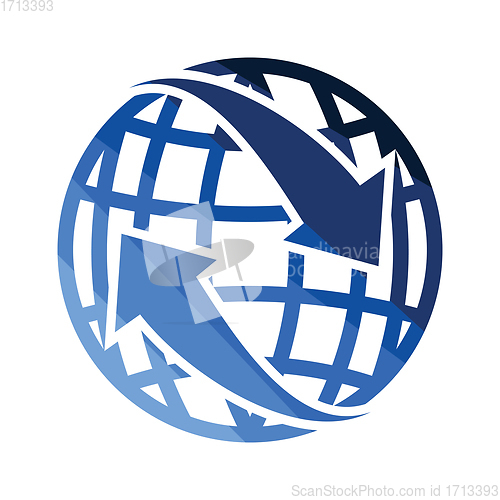 Image of Globe with arrows icon