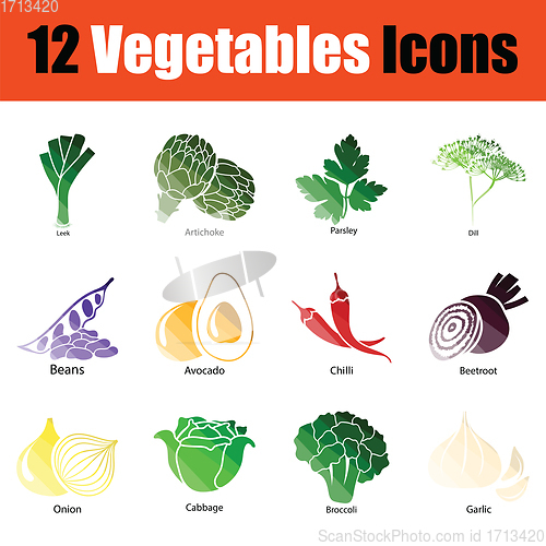 Image of Vegetables icon set