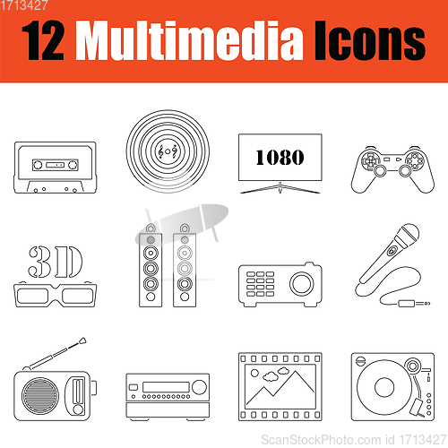 Image of Set of multimedia icons