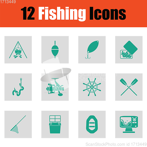 Image of Fishing icon set