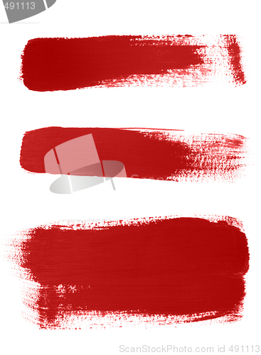 Image of Red brush strokes on white background
