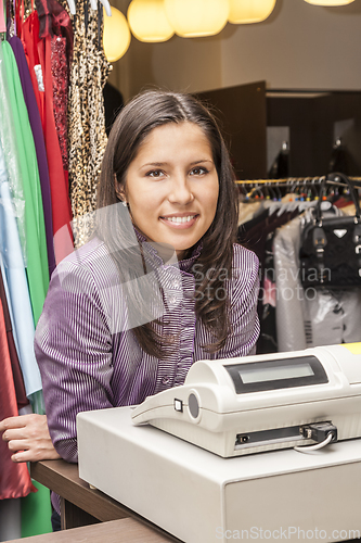 Image of Portrait of a Seller in a Clothes Shop