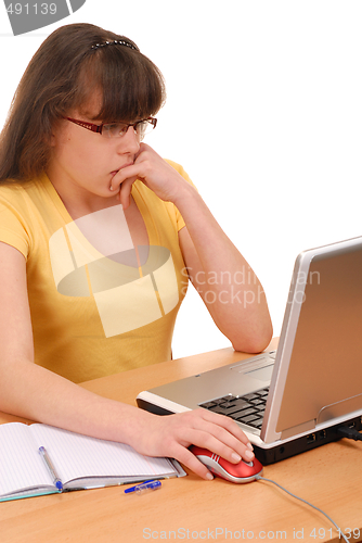 Image of Girl with Computer