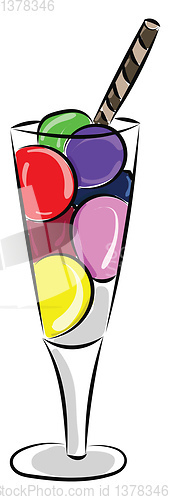 Image of A colored ice cream for children, vector or color illustration.