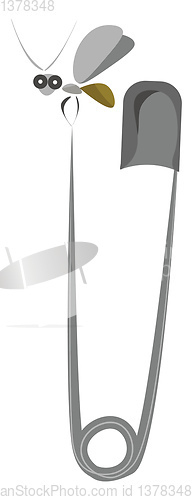 Image of Fly sitting on a pin, vector or color illustration.