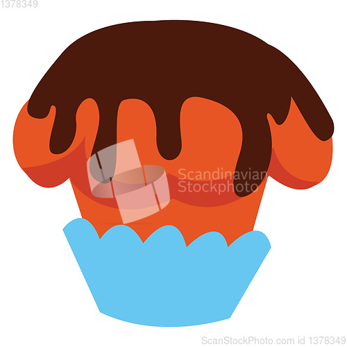 Image of Image of chocolate cake - cup cake, vector or color illustration